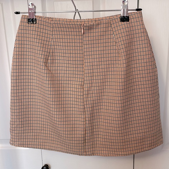 Orange and Black Altar’d State Plaid Mini Skirt Size Small - Picture 2 of 3
